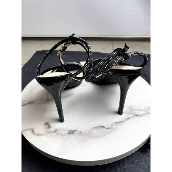 BEBE Women's Millan Cross Strapped Rhinestone Heels Sandals Dress Party SZ9:NWOB - Picture 4 of 8